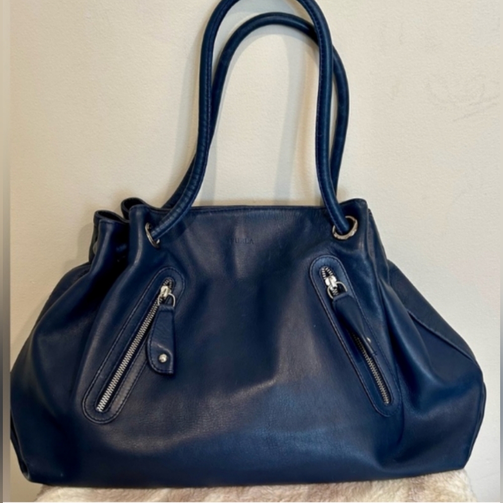 Furla Navy Blue Carmen Bag - Picture 2 of 4